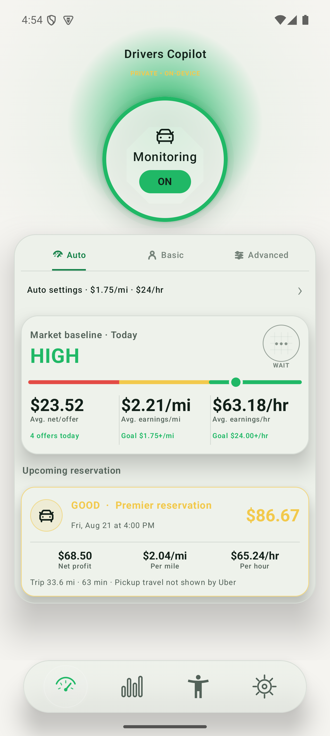 Actual Drivers Copilot light-mode dashboard using sample data and showing no customer information